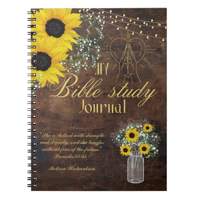 Personalized Bible Study Add Name and Faith Verse  Notebook (Front)