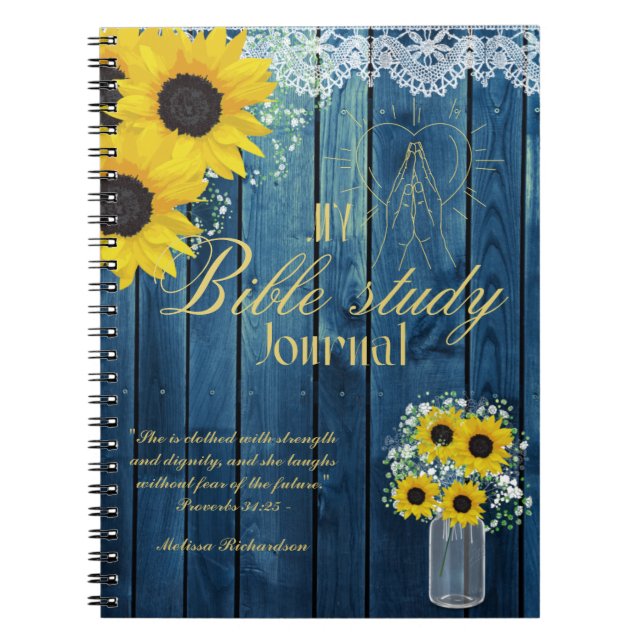 Personalized Bible Study Add Name and Faith Verse  Notebook (Front)