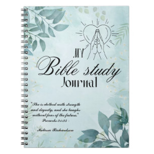 Personalized Bible Study Add Name and Faith Verse  Notebook