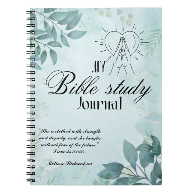 Personalized Bible Study Add Name and Faith Verse  Notebook (Front)