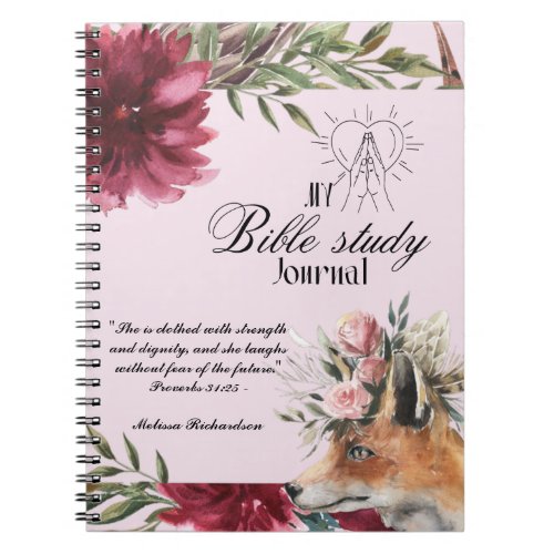 Personalized Bible Study Add Name and Faith Verse  Notebook