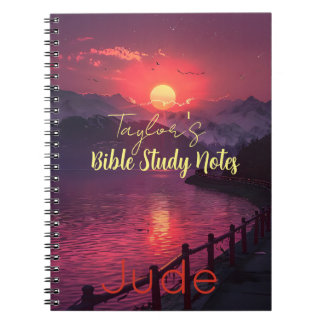 Personalized Bible Study Sunset Christian Journal