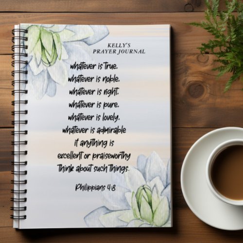 Personalized Bible Verse Floral Prayer Journal