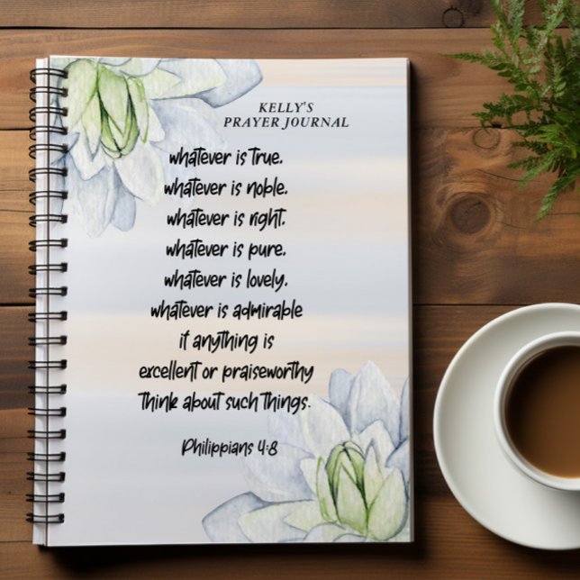 Personalized Bible Verse Floral Prayer Journal (Creator Uploaded)