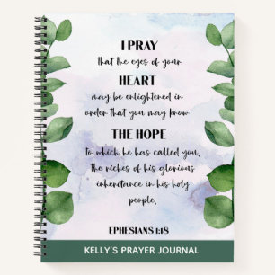 Personalized Bible Verse Greenery Prayer Journal