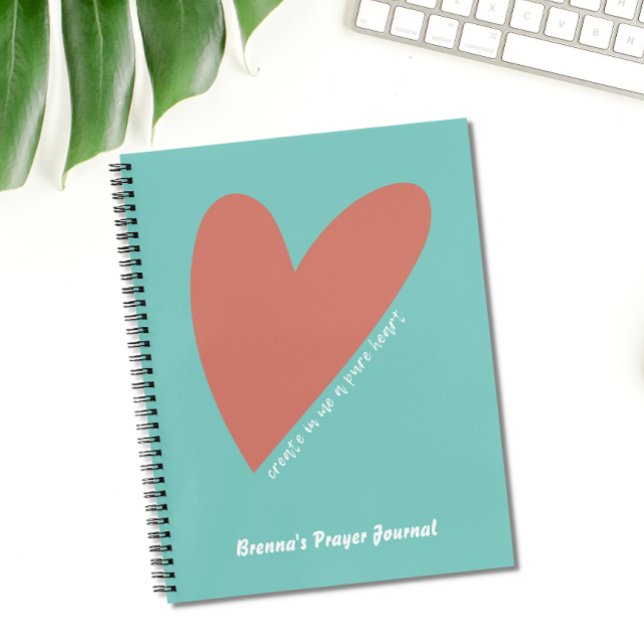 Personalized Bible Verse Journal, Heart Christian Notebook (Creator Uploaded)