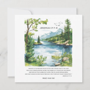 Personalized Bible Verse Landscape Print Holiday Card