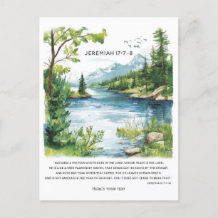Personalized  Bible Verse Landscape Print  Holiday Postcard