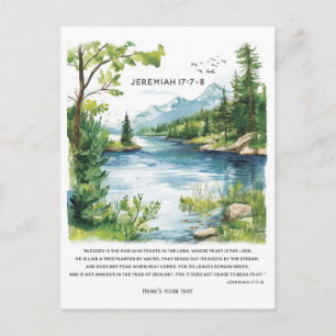 Personalized Bible Verse Landscape Print Holiday Postcard