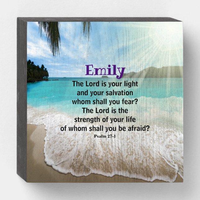 Personalized Bible Verse Picture Wooden Box Sign (Front Horizontal)