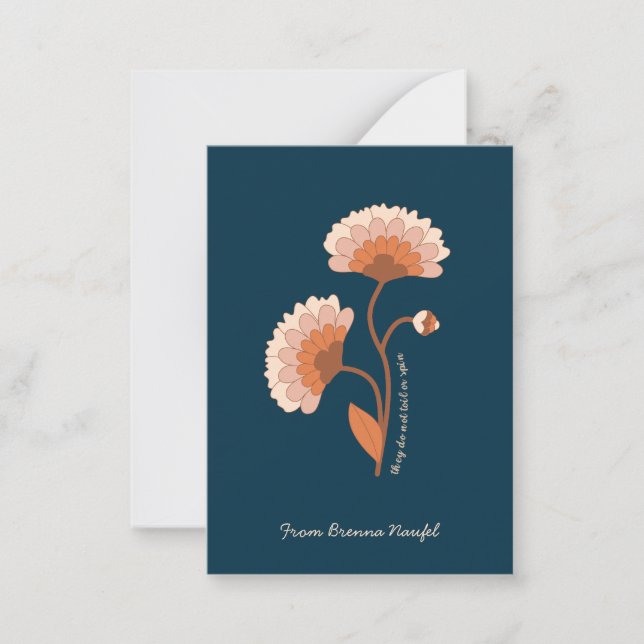 Personalized Bible Verse Retro Floral Christian Note Card (Front)