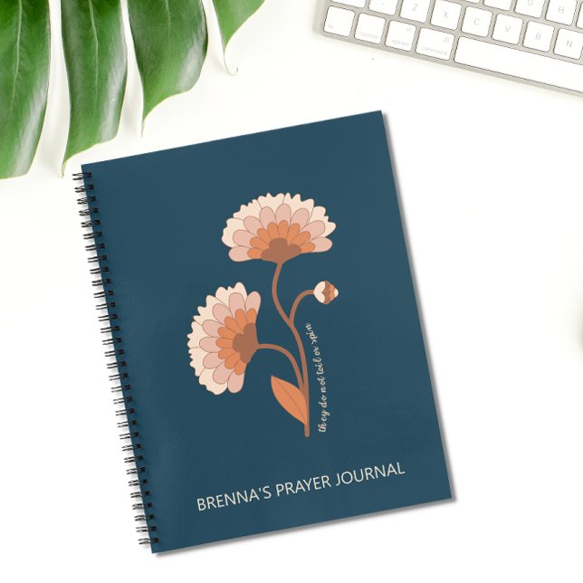 Personalized Bible Verse Retro Floral Christian Notebook (Creator Uploaded)