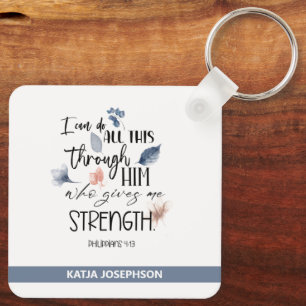 Personalized Bible Verse Round Keychain