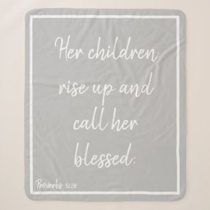 "Personalized Bible Verse Sherpa Blanket - Her Chi