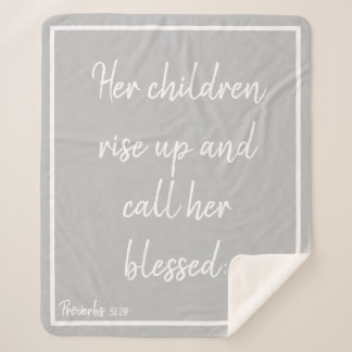 "Personalized Bible Verse Sherpa Blanket - Her Chi