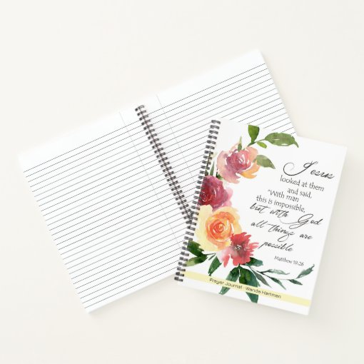 Personalized Bible Verse Spiral Prayer Journal Zazzle