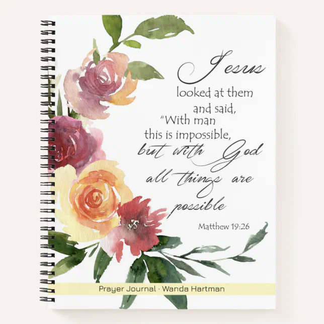Personalized Bible Verse Spiral Prayer Journal Zazzle