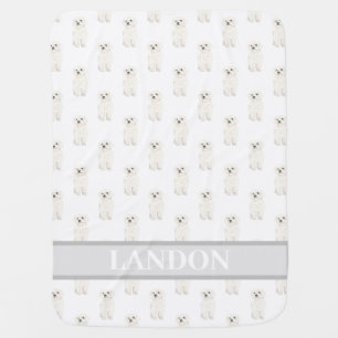 Personalized Bichon Bolognese Havanese Maltese  Baby Blanket