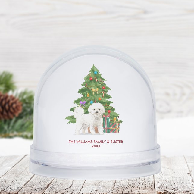 Personalized Bichon Frise Dog Christmas Snow Globe (Creator Uploaded)