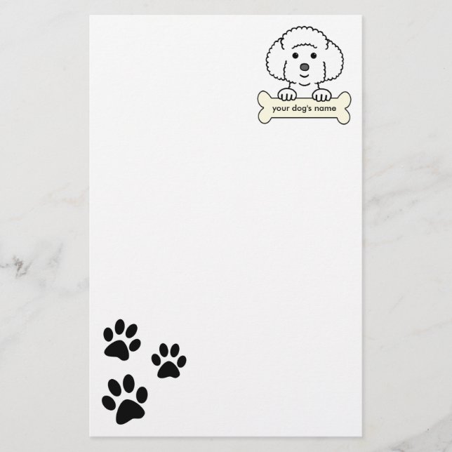 Personalized Bichon Frise Stationery (Front)