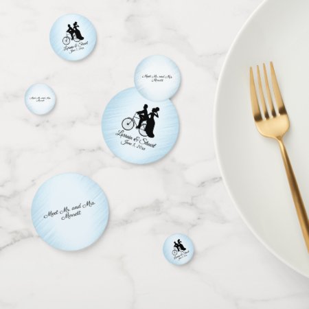 Personalized Bicycle Blue Wedding Confetti