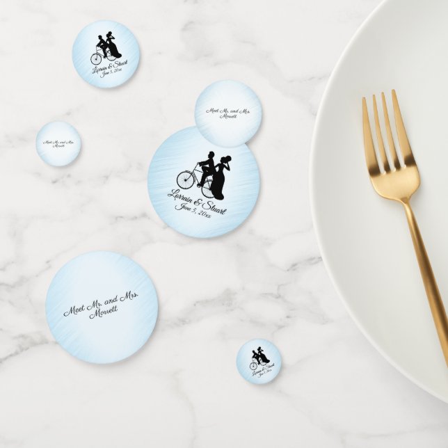 Personalized Bicycle Blue Wedding Confetti (Group)