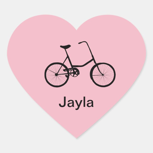 Personalized Bicycle Heart Stickers (Front)