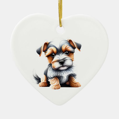 Personalized Biewer Terrier Puppy Ceramic Ornament