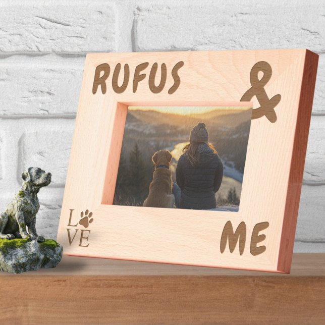 Personalized Big and Bold Dogs Name and Me Engraved Frames (Personalized Big and Bold Dogs Name and Me Etched Frames by Ricaso. Add your dogs name, with love)