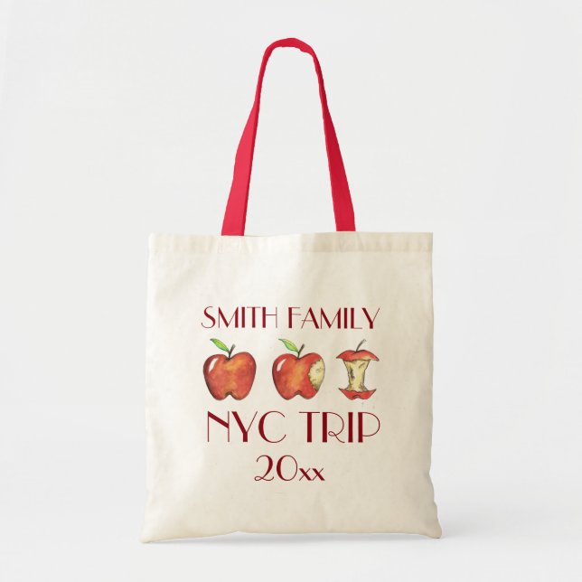 Personalized Big Apple New York City NYC Trip Tote (Front)