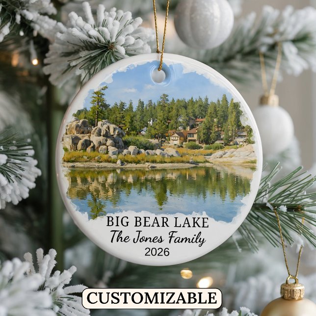 Personalized Big Bear Lake Ornament, California Ceramic Ornament (Creator Uploaded)