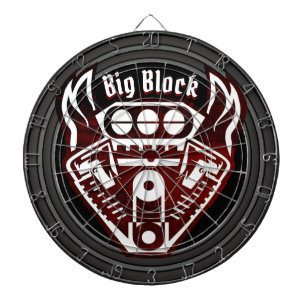 Personalized Big Block Racing Engine Dart Board