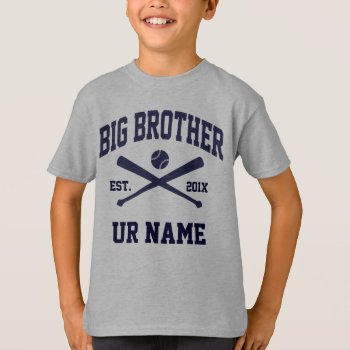 Personalized Big Brother Baseball T-shirt by nasakom at Zazzle