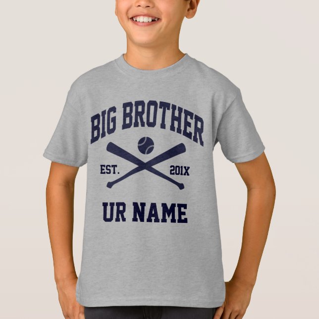 Personalized Big Brother Baseball T-Shirt (Front)
