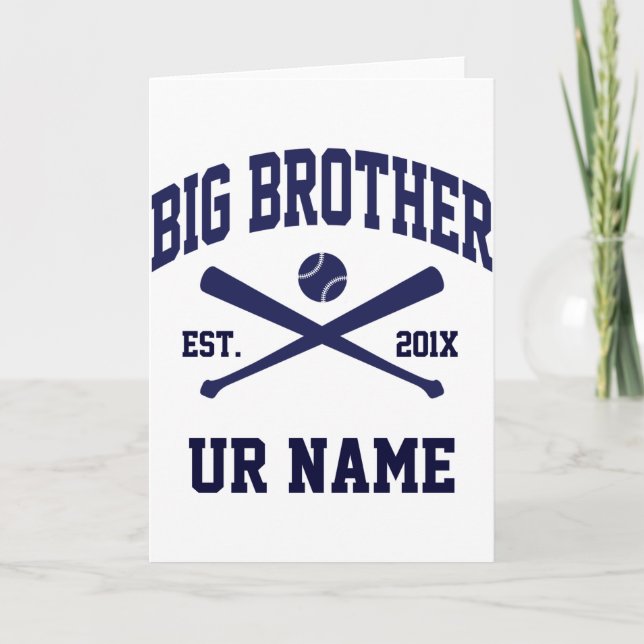 Personalized Big Brother Baseball T Shirt  Card (Front)