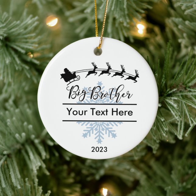 Personalized Big Brother Christmas Keepsake Ceramic Ornament (Tree)