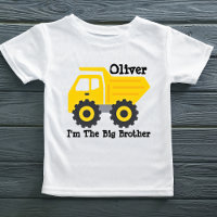 Personalized Big Brother Kids Yellow Dump Truck