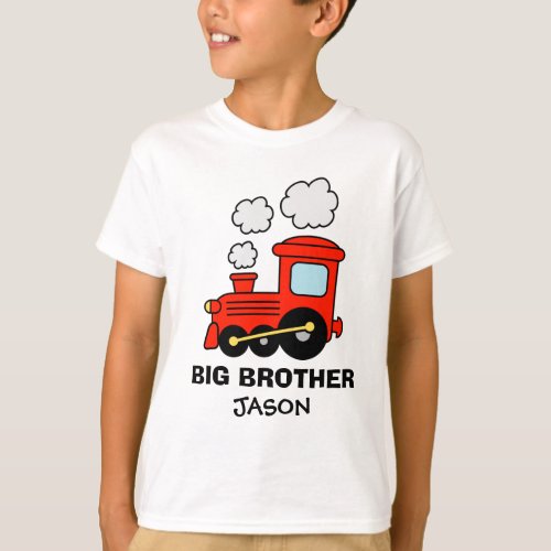 Personalized big brother shirt  Red toy train