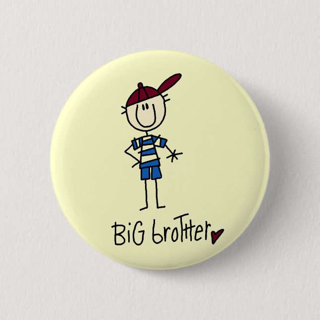 Personalized Big Brother Tshirts and Gifts Button (Front)