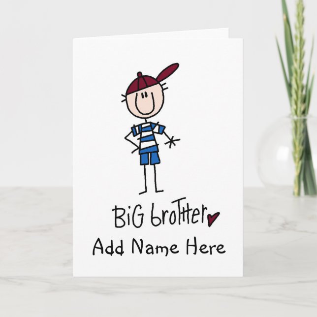Personalized Big Brother Tshirts and Gifts Card (Front)
