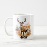 Personalized Big Buck Deer Mug<br><div class="desc">A beautiful scene of a big buck with fall foliage. This would make a great gift for the hunter in your life or someone who loves nature! It can also be personalized!</div>