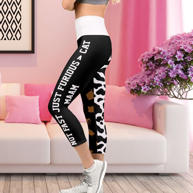 Personalized Big Cat Pattern Spot Print Animal Fun Capri Leggings (Creator Uploaded)