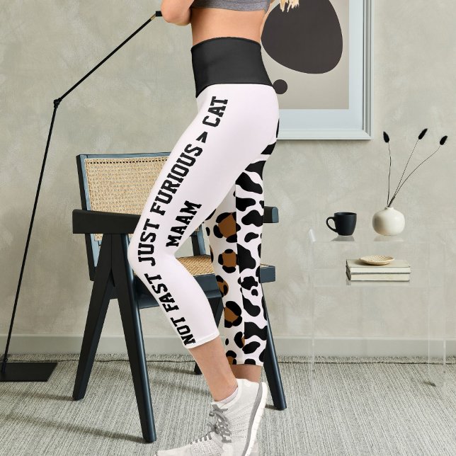 Personalized Big Cat Pattern Spot Print Animal Fun Capri Leggings (Creator Uploaded)