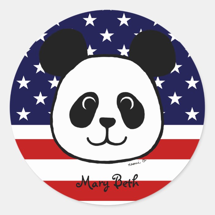 Personalized Big Face Panda Cartoon Sticker