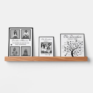 Personalized Big Family Tree (20 names) + 5 Photos Picture Ledge