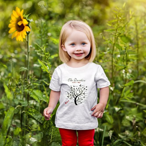 Personalized Big Family Tree 20 names Baby T_Shirt