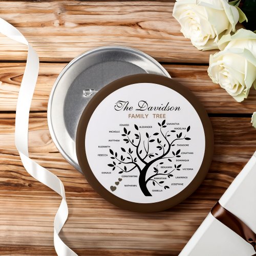 Personalized Big Family Tree 20 names Button