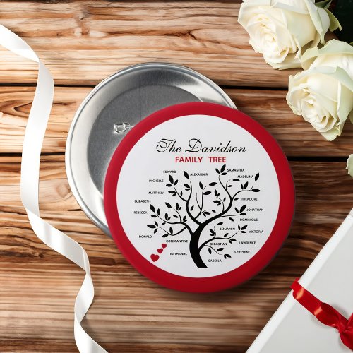 Personalized Big Family Tree 20 names Button