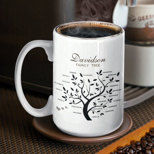 Personalized Big Family Tree 20 names Coffee Mug