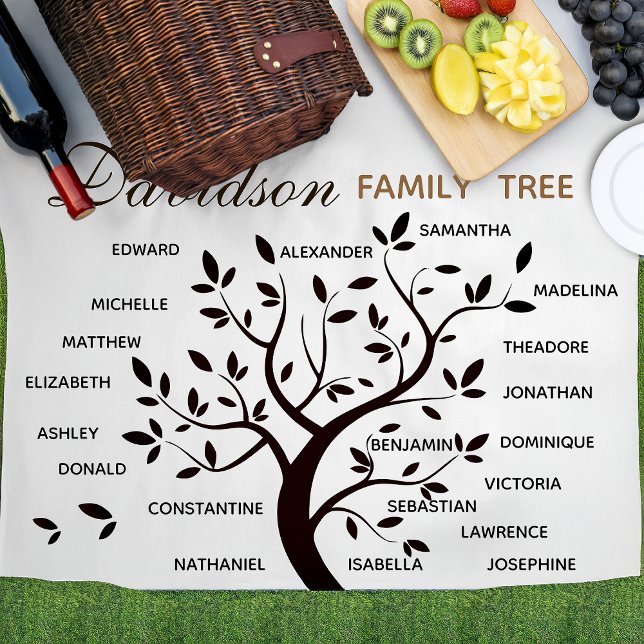 Personalized Big Family Tree (20 names) Fleece Blanket (Creator Uploaded)